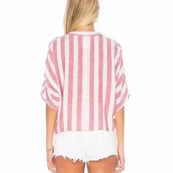 Rails Thea Tie Front Linen Button Up in Seville Stripe - Picture 4 of 5